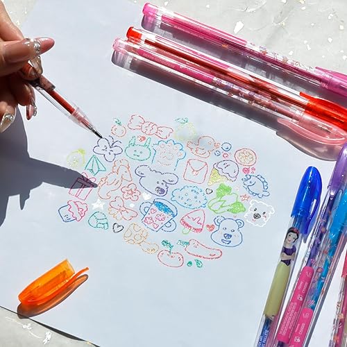 Miniatura 6 de Townley Girl Disney Princess 16 Piece Glitter Pen Body Art Set, Glittery and Bright Colors, Ages 3