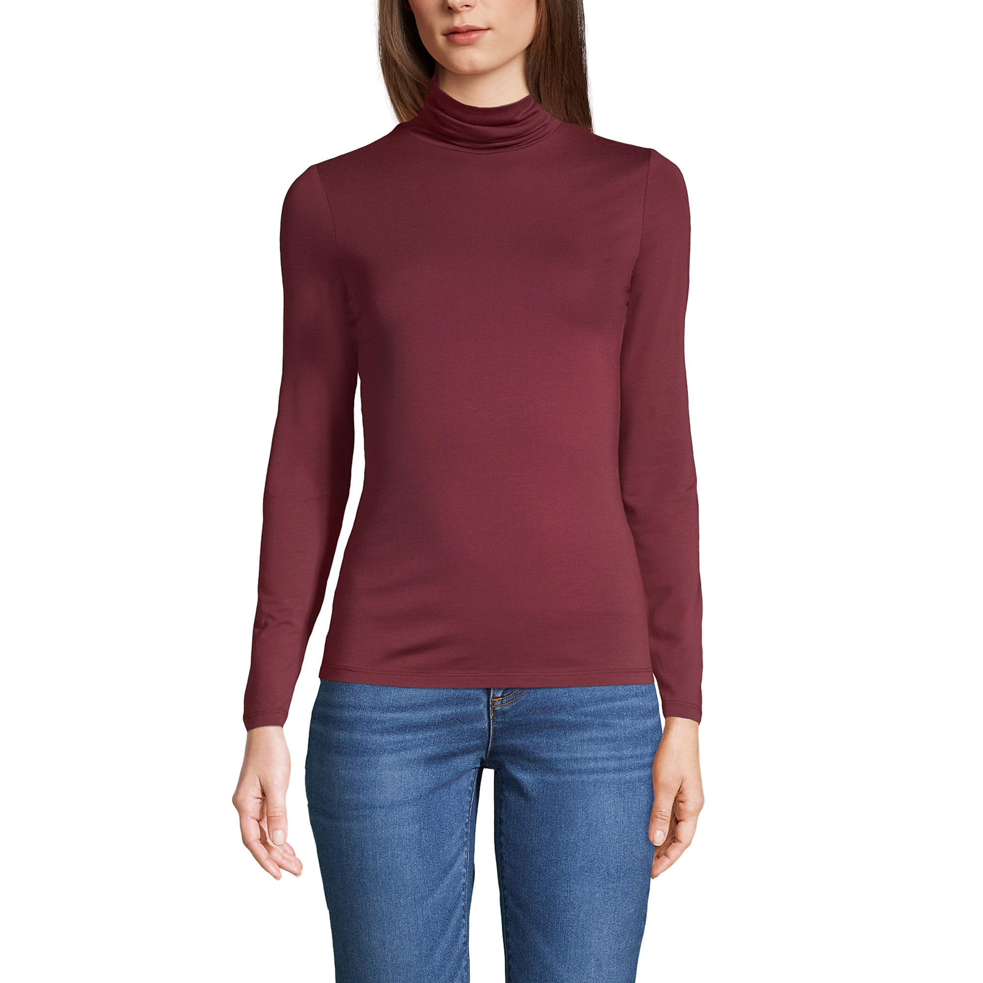 Lands' End Women's Jersey Knit Turtleneck