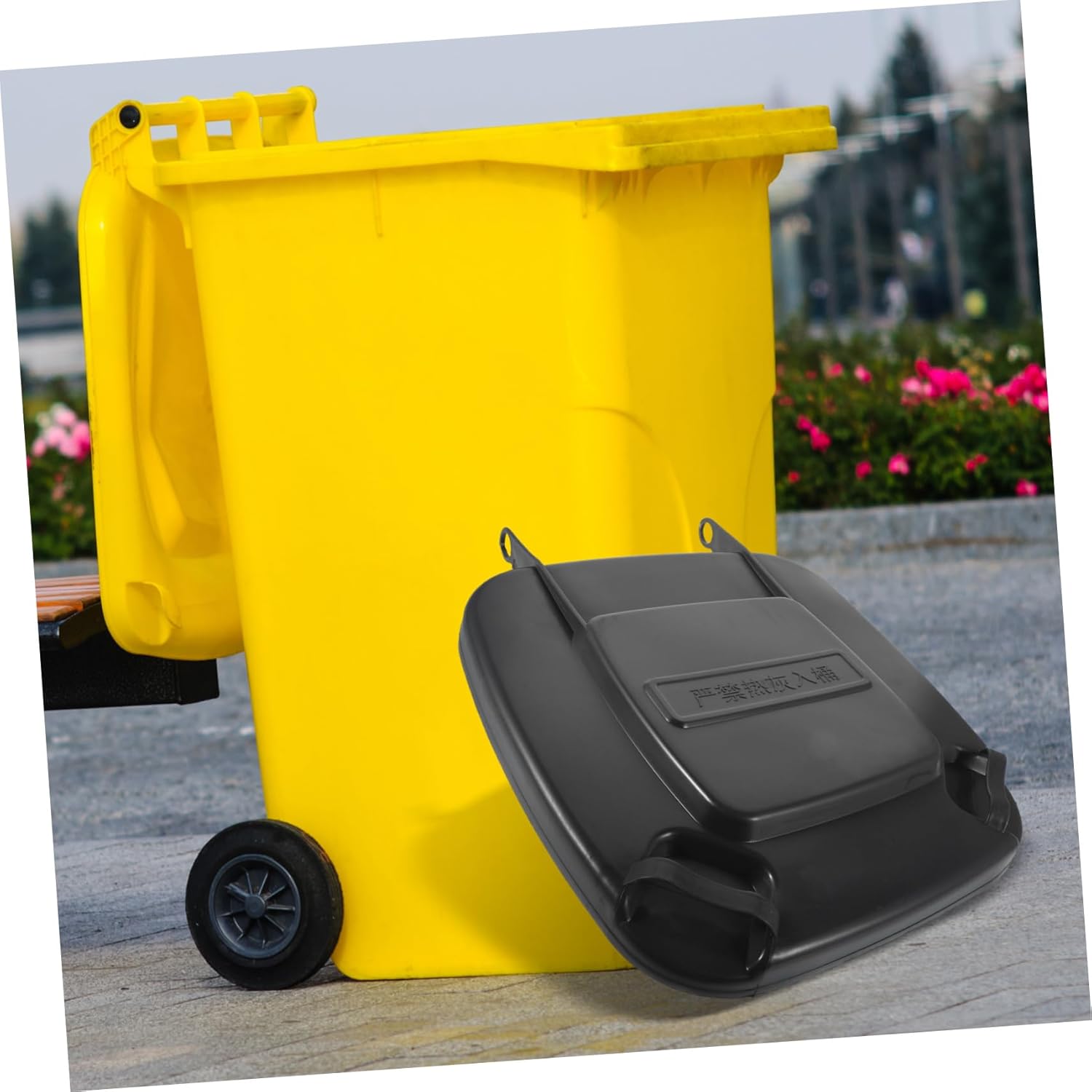 Cabilock Plastic Garbage Can Lid Replacement Cover for Outdoor Kitchen Use Ergonomic Design for to Prevent Smells