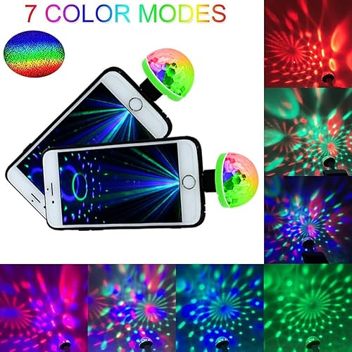 Miniatura 10 de Luces USB para fiesta, mini bola de discoteca, pequeña bola mágica, control de sonido, luz de escenario de DJ, lámpara estroboscópica RGB colorida