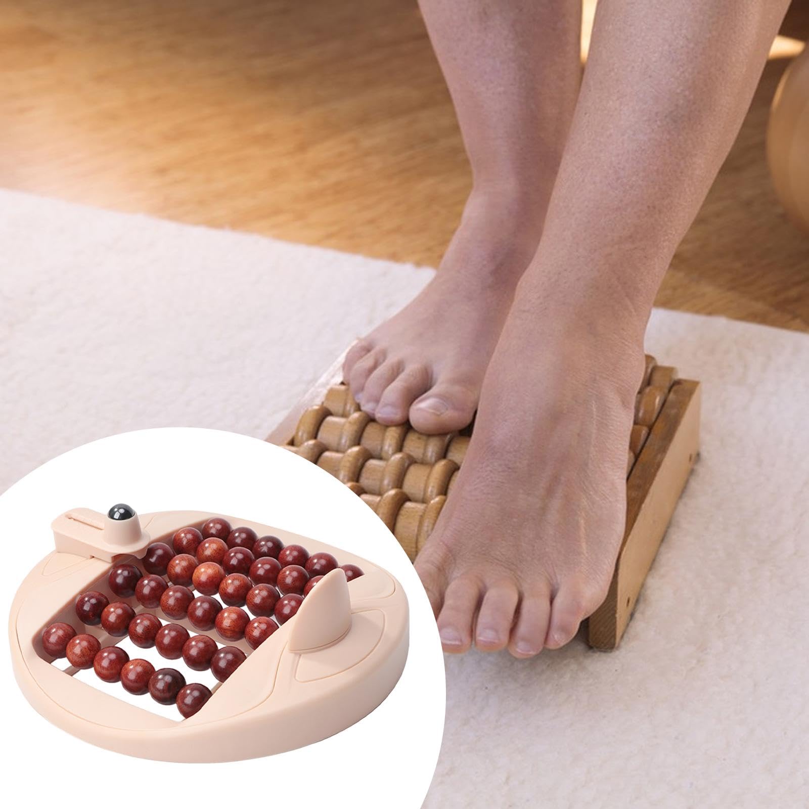 Oshhni Rodillo plantar manual multifila antideslizante y ligero para masaje relajante muscular. Herramienta de masaje de tejido profundo para hombres y, Beige