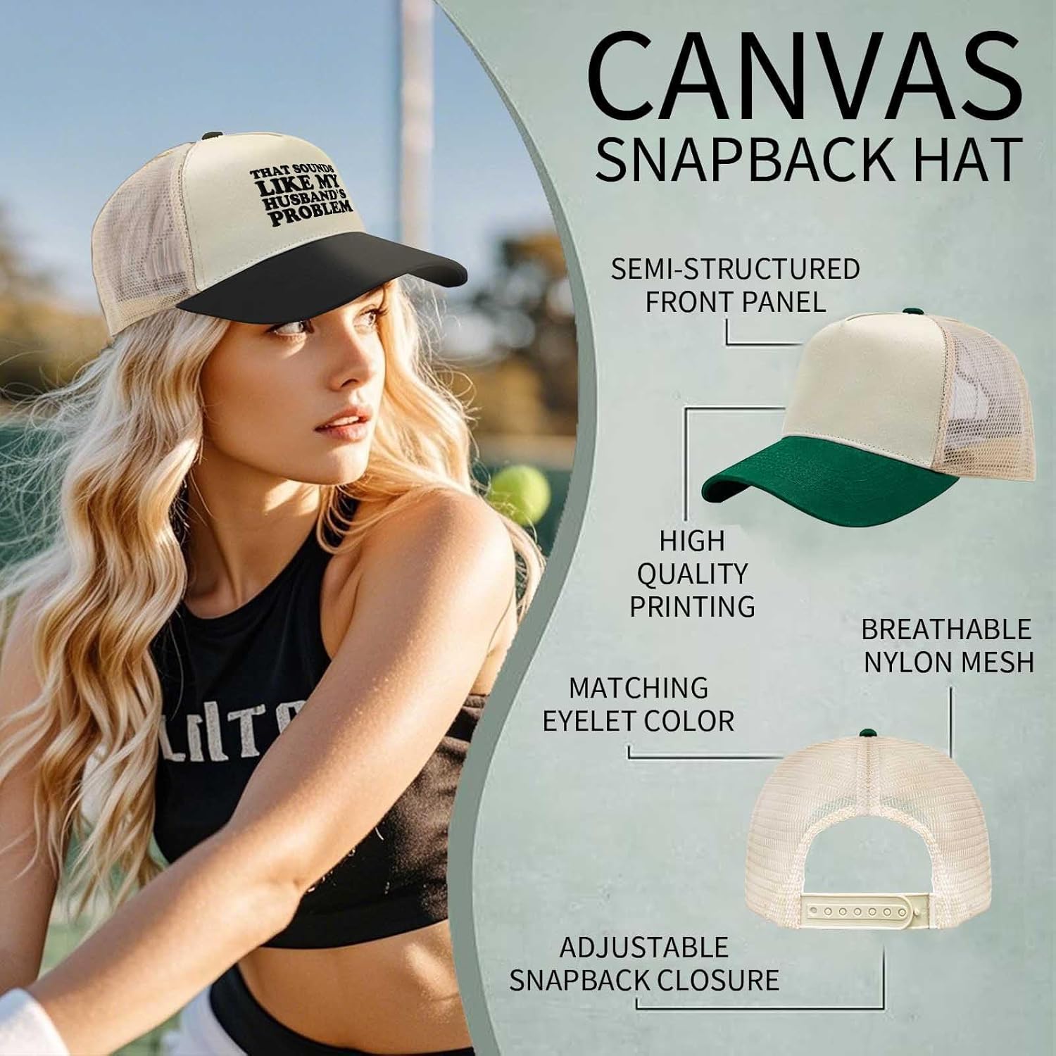 That Sounds Like My Husband Hat Trucker Hats for Women Funny Baseball Hat Funny Gifts for Women - Image 9