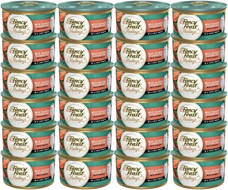 Fancy Feast Elegant Medleys Wild Salmon Florentine Adult Canned Cat Food in Sauce by Fancy Feast