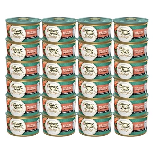 Fancy fiesta elegante medleys Salmón salvaje Florentino adulto Canned Cat alimentos en salsa