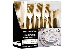 Gold Plastic Silverware Set - The Golden Touch for Your Celebrations
