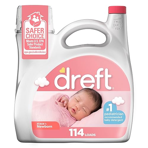 Dreft Stage 1 Newborn Baby Liquid Laundry Detergent, Gentle on