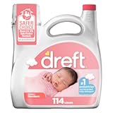 Dreft Stage 1 Newborn Baby Laundry Detergent Liquid, HE Compatible, 114 Loads, Laundry Soap for Sensitive Skin, Baby Laundry Detergent, Newborn Essentials