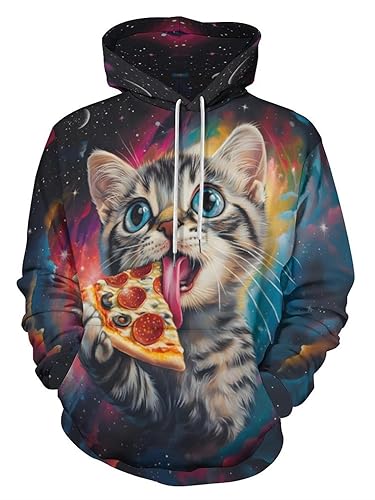 Men's Digital Print Sweatshirts Hooded Top Galaxy Pattern Hoodie