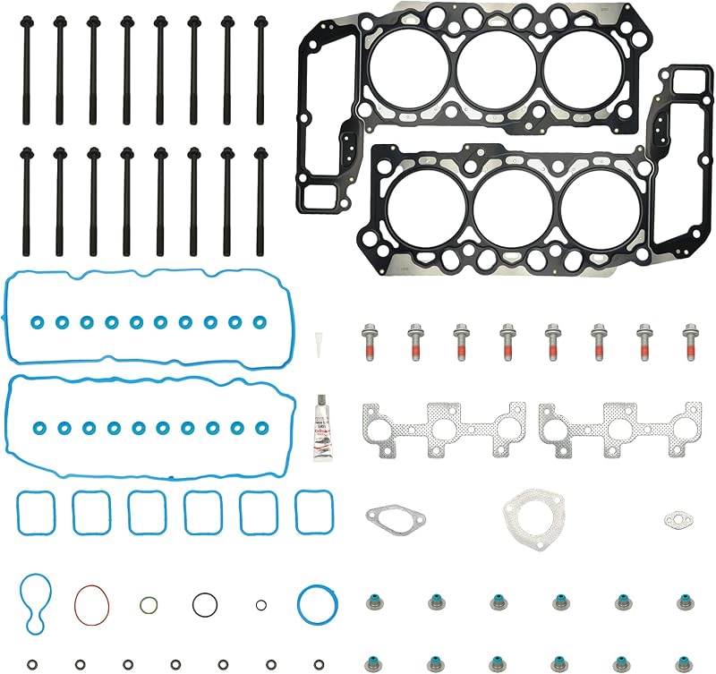 Jogo de juntas do motor com parafusos BRTEC para Dodge Ram 1500 2005–2010 V6 3.7L – Kit de juntas