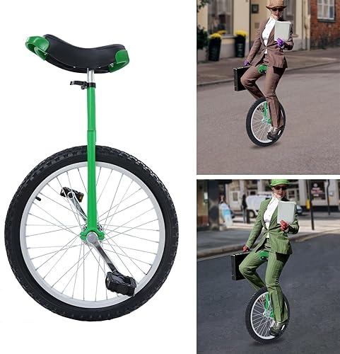 Miniatura 45 de Monociclo de rueda, bicicleta de una rueda con borde y pedales, monociclos de acero modernos para edades unisex de 10 a 60 años, entrenamiento