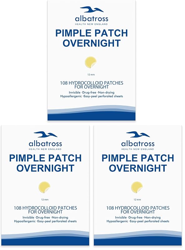 Adesivos hidrocoloides para cuidados localizados Albatross Health New England, 108 unidades, Pacote com 3