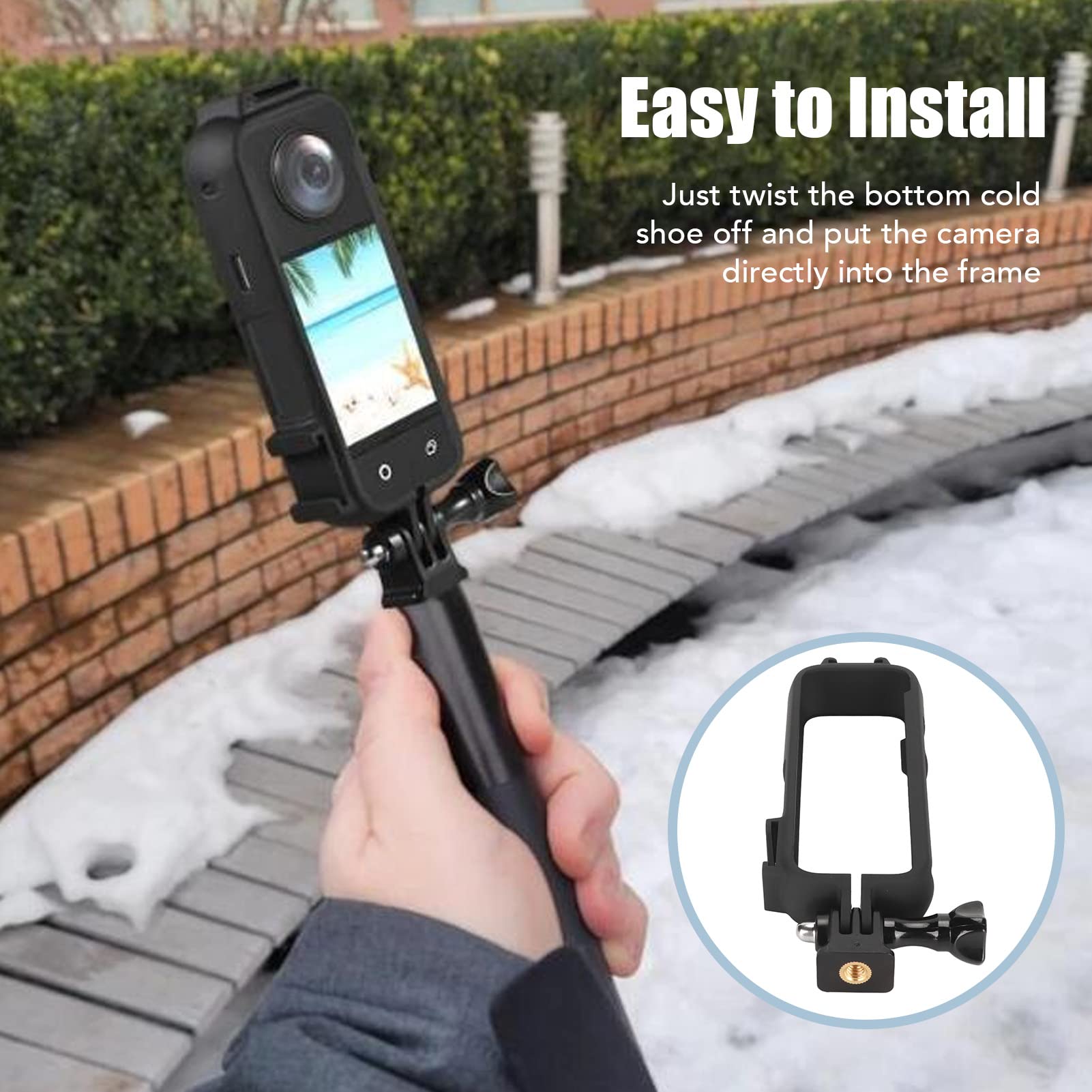 Custodia Protettiva in Lega di Alluminio per ONE X3, Supporto Cold Shoe, Custodia Vlog Telaio Protettivo Shakeproof Dropproof per Fotocamera ONE X3