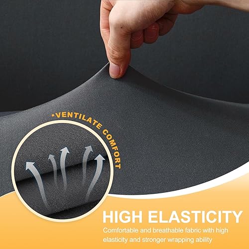 Miniatura 6 de HDCAXKJ Fundas de sofá modulares 100% impermeables en forma de L gris, funda elástica para sofá, funda seccional para sala de estar, protector