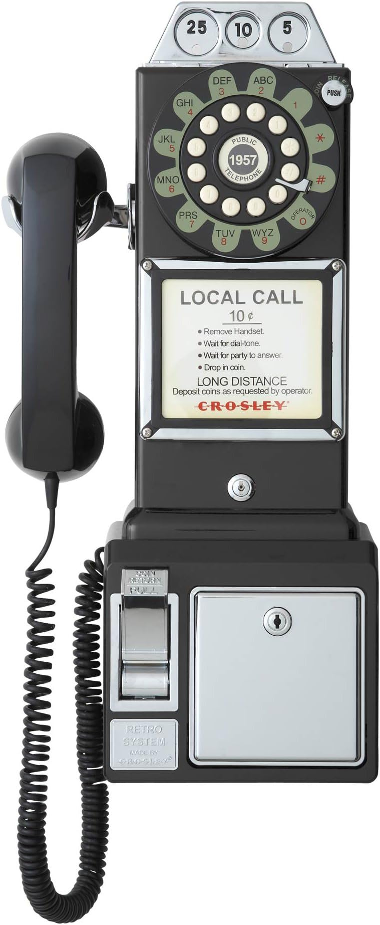 50s US Public Telephone PAY Phone Black