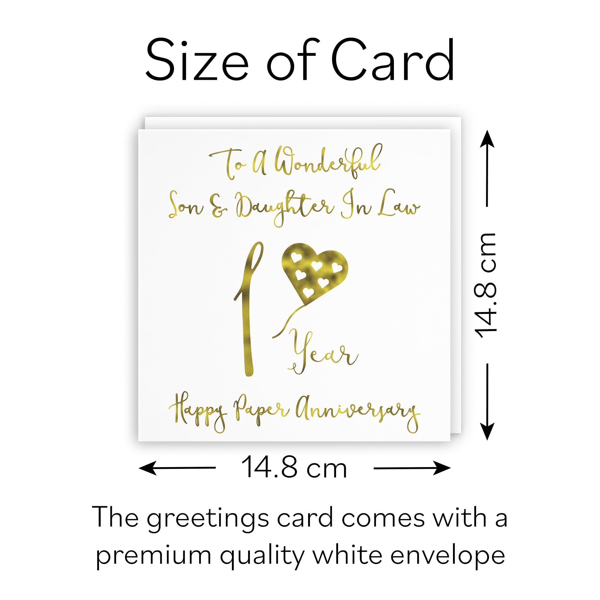 Hunts England, Son And Daughter In Law 1st Anniversary Card, To A Wonderful Son & Daughter In Law, 1 Year - Image 4
