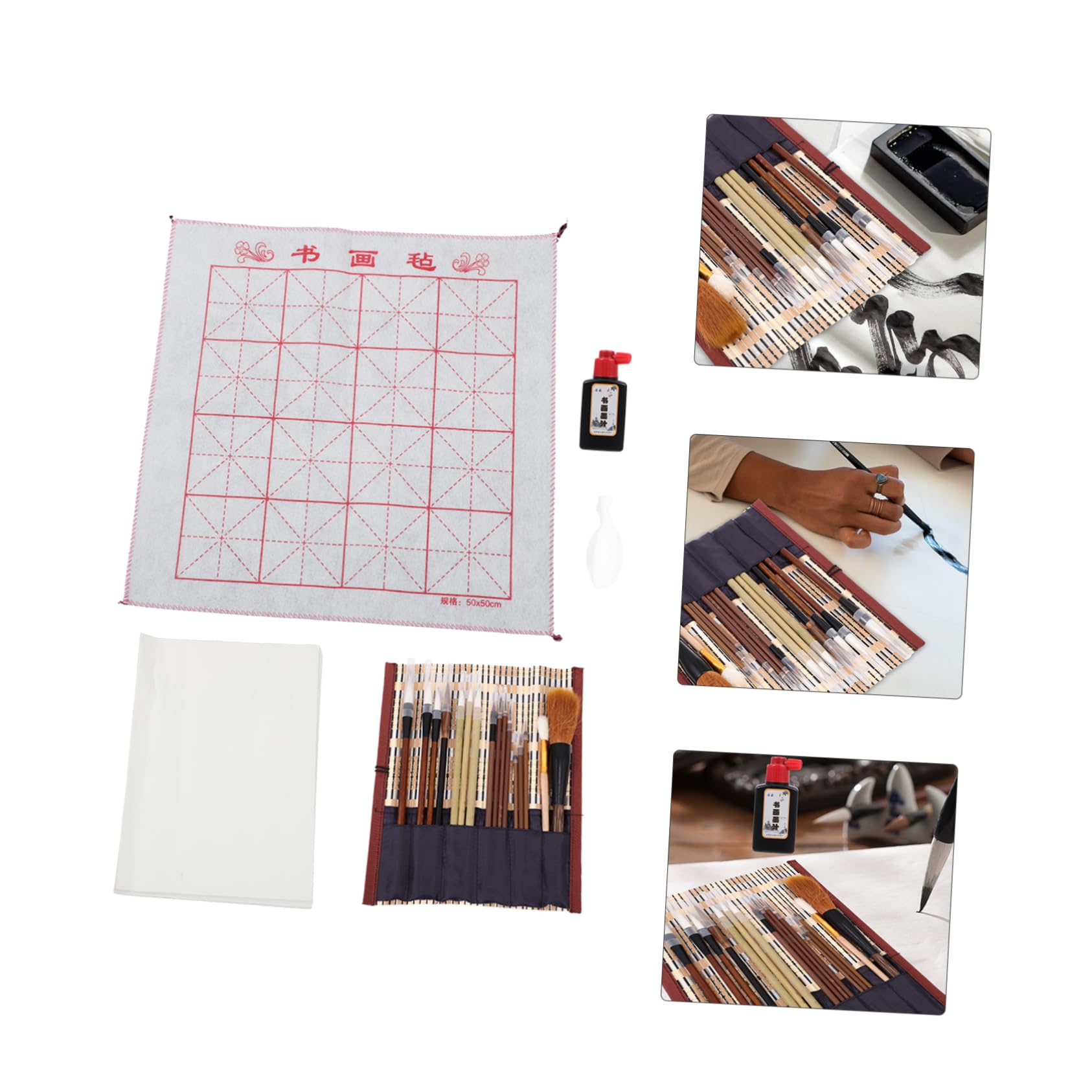 Pinceau à Dessin pour Calligraphie, Lot de 1 Set de Set, Rond en Bois