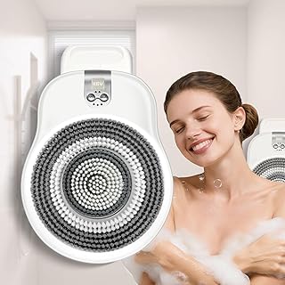 Electric Shower Brush for Body -Wall Mounted Back Scrubber for Shower – Exfoliating Soft Bristles, Hands-Free Wall-Mounted Design, Back Scrubber for Shower, Perfect for Men and Women, Easy to Install