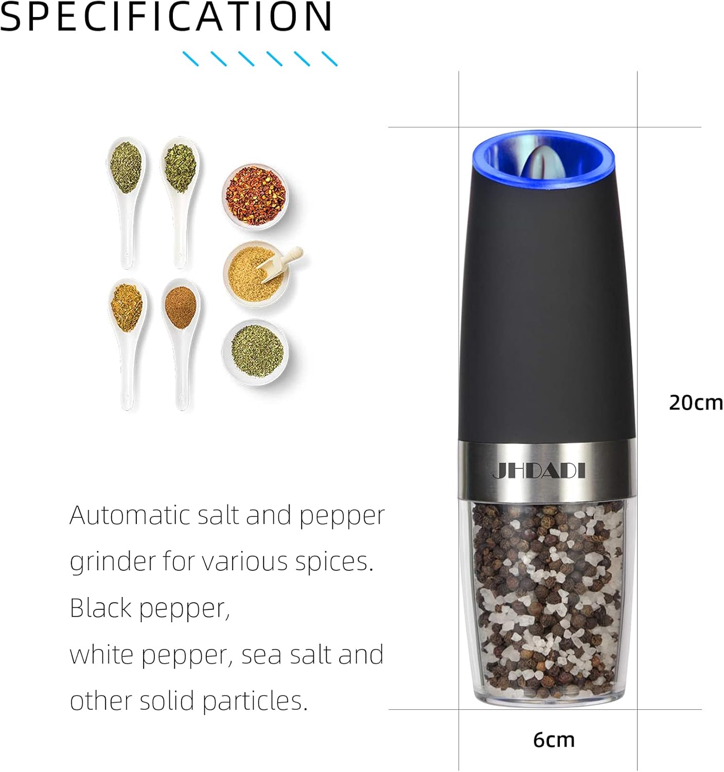 Electric Gravity Salt & Pepper GrinderSet of 2 shopnova