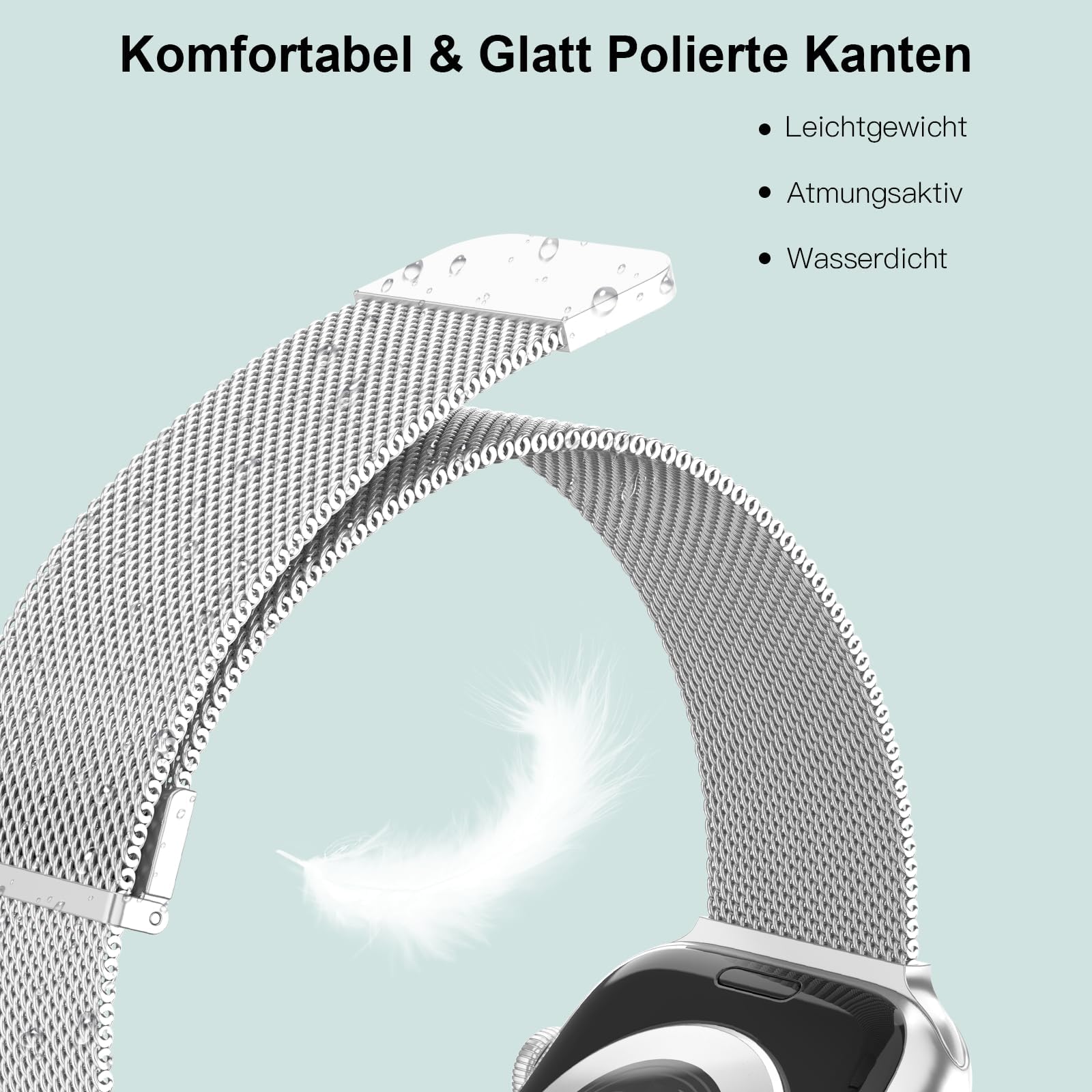 AMSKY 2 Pezzi Cinturini in Acciaio Compatibile con Cinturino Apple Watch 44 mm 46mm 40mm 45mm 41mm 42mm 38mm 49mm, Magnetico Metallo Maglia Milanese per iWatch Se Ultra Series 10 9 8 7 6 5 4 3 2 1