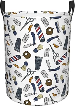 Barber Shop Accessories Laundry Basket Waterproof Oxford Cloth Organizer Basket Collapsible Clothes Hamper with Handle Toy Gift Bin Baskets