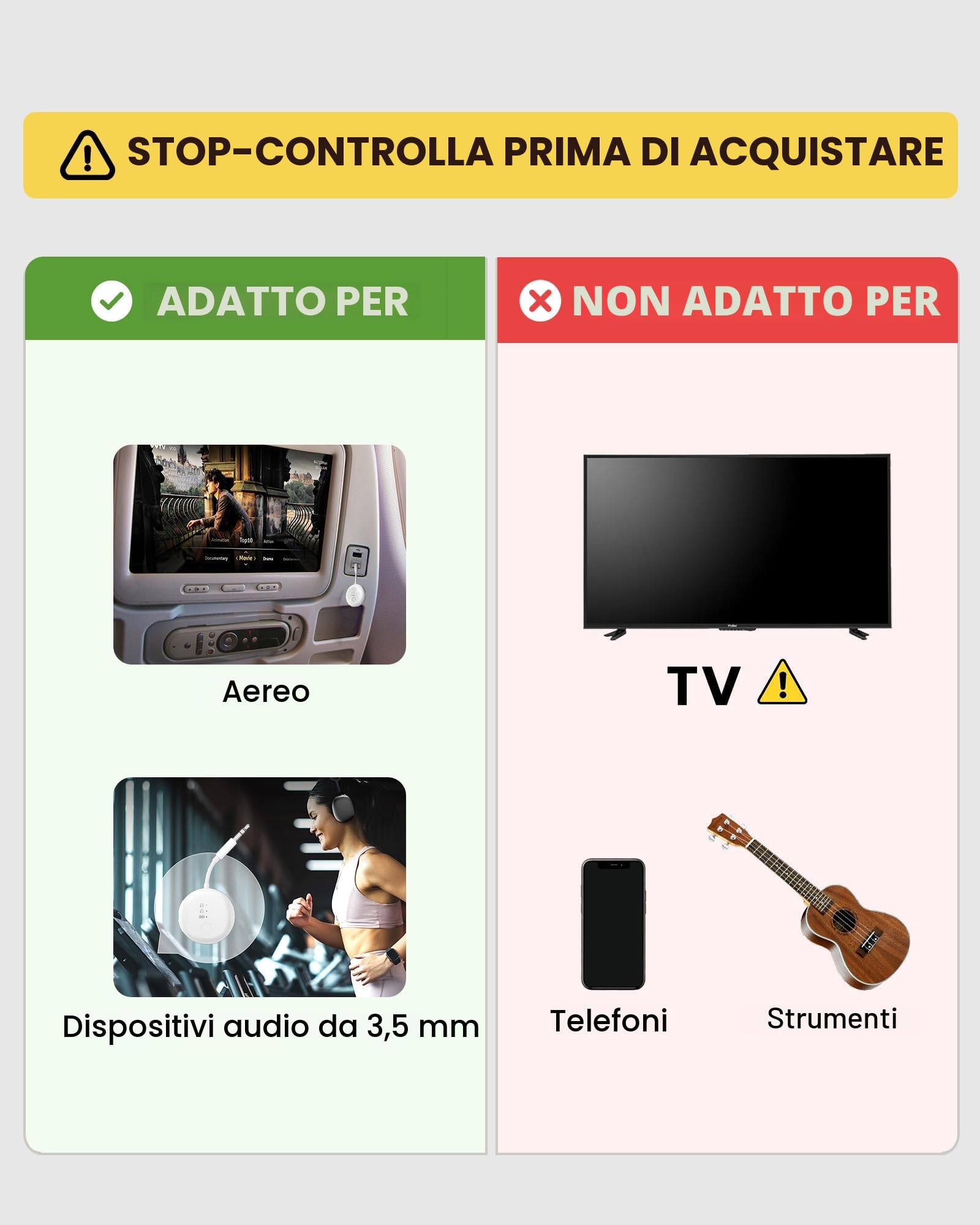 Avantree SoundJet R1 – Adattatore Bluetooth Aereo per Cuffie e AirPods, aptX Adaptive, Qualcomm Chipset, 20 ore di riproduzione, Trasmettitore Audio Wireless per Viaggi - Bianco