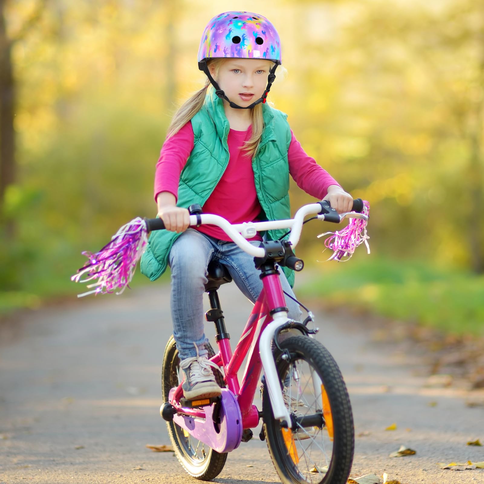MHJY Casco Bici Bambino Casco Bicicletta Bambina Protezioni Della Testa per Skateboard Skate Moto Monopattino Regolabile per Ragazze e Raga