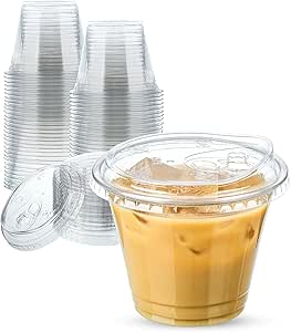 16 Oz Clear Plastic Cups With Lids - 25 Sets Disposable Iced Coffee Cups For Smoothies & Cold Drinks