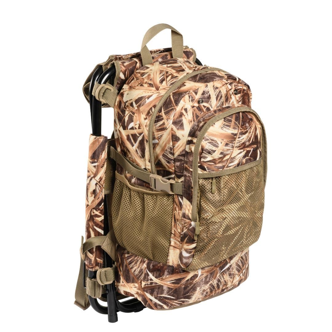 STEIGER ProHunt Jagd- und Angelrucksack mit integriertem Sitzstuhl Sitzrucksack Camo oder Oliv