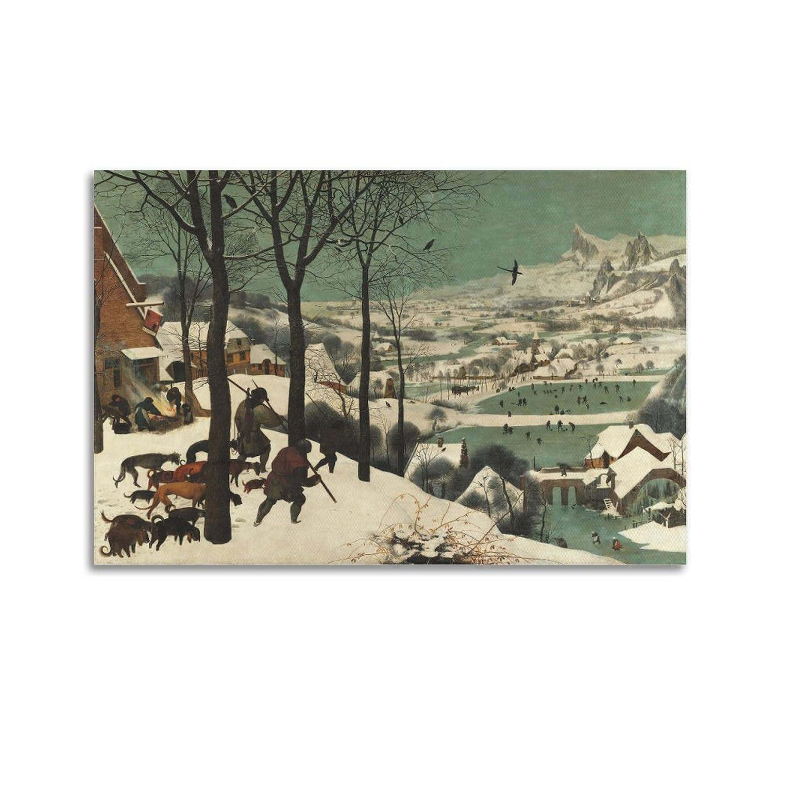 Ymxsdimds Unframe-Style The Hunters In The Snow By Pieter Bruegel The Elder Painting Art Posters Canvas Wall Art Decorative Bedroom Modern Home Print Picture Artworkss 20X30inch(50X75cm)