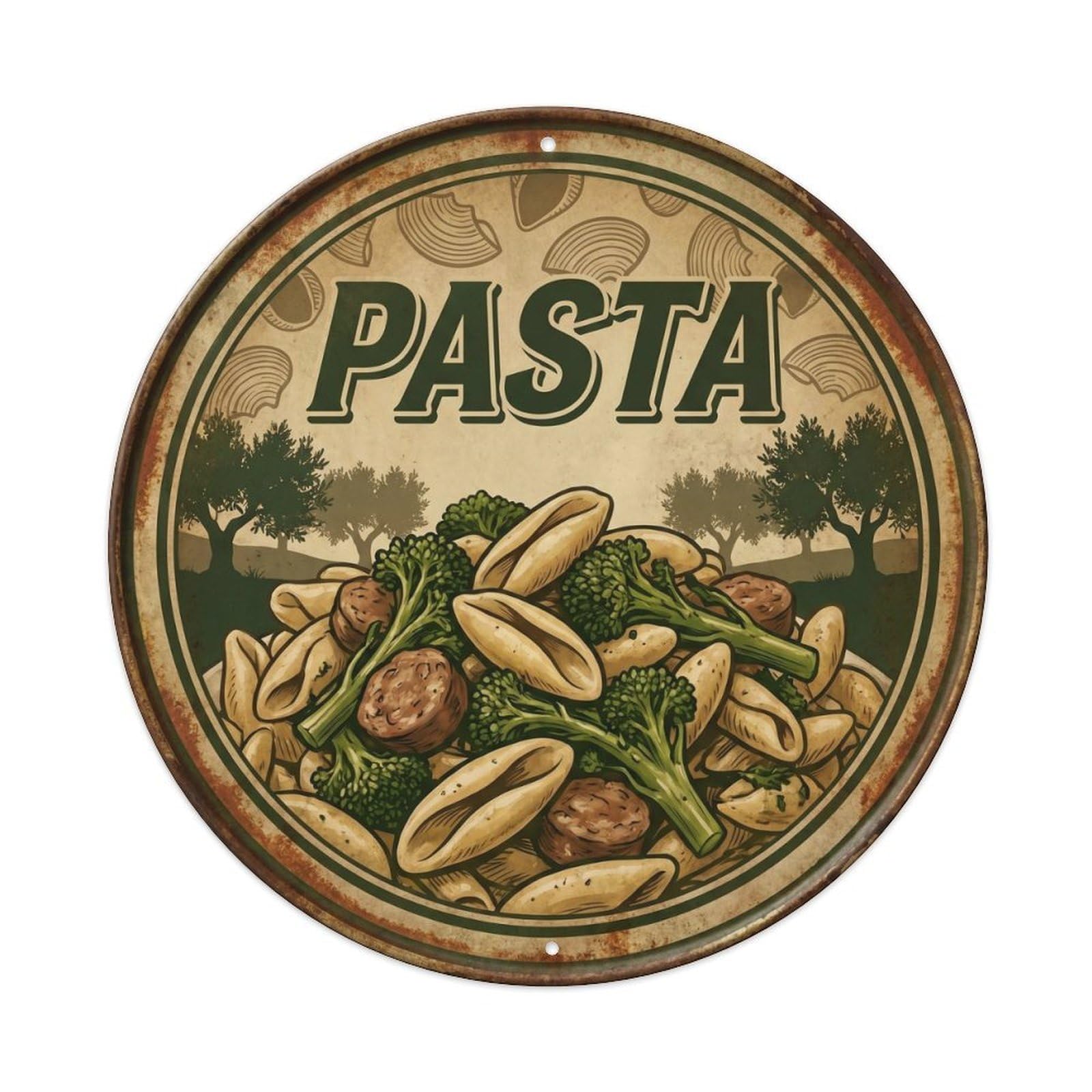 Italian Restaurant Pasta Mediterranean Classic Cafe Metal Tin Sign