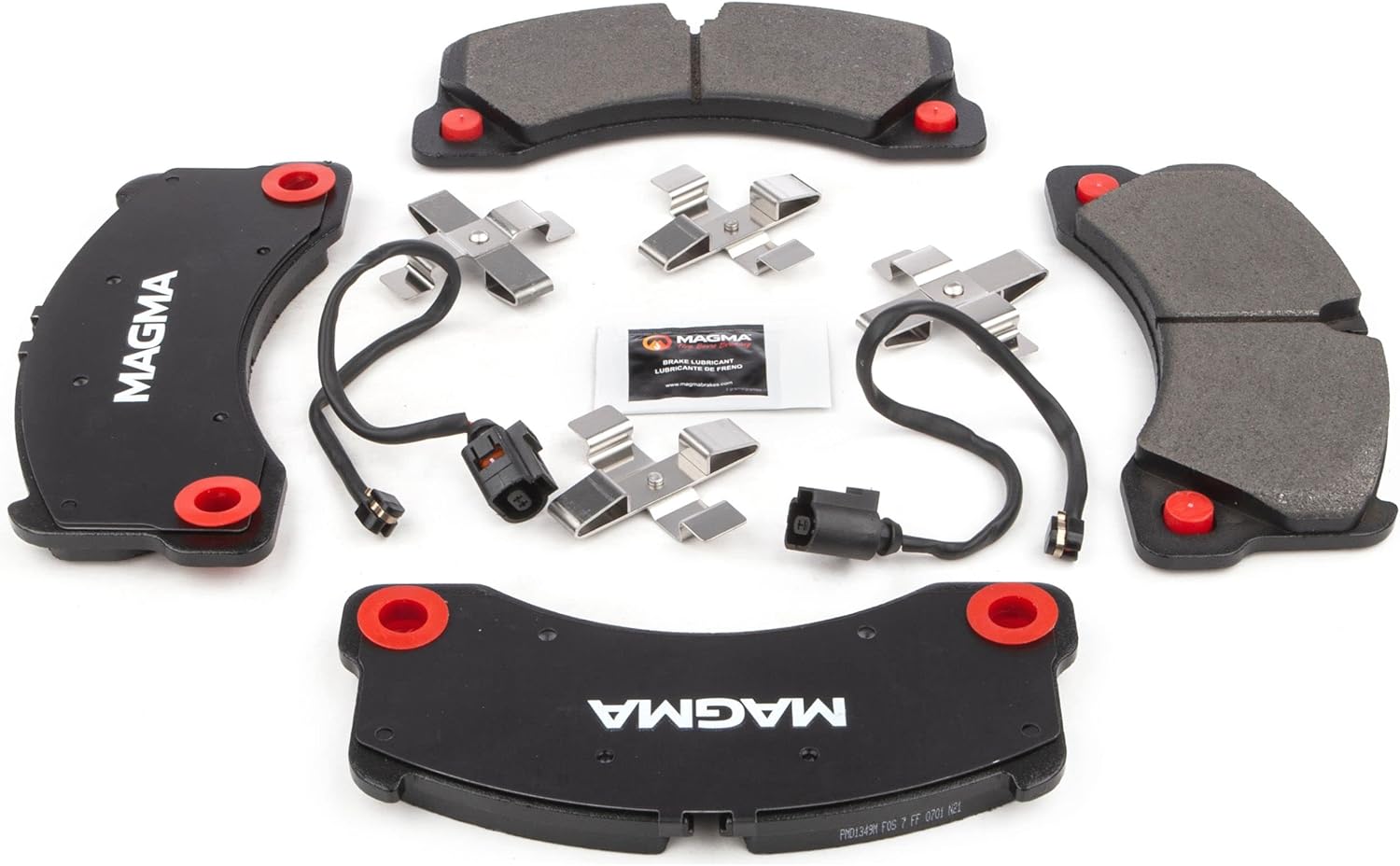 MAGMA Premium PMD1349M Semi-Metallic Brake Pads, Front