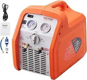 VEVOR Portable 3/4 HP Refrigerant Recovery Machine, AC Recovery Machine for Liquid Vapor Refrigerant, Self-Cleaning Recovery Machines HVAC for Automotive Air Conditioning (120V 60Hz)