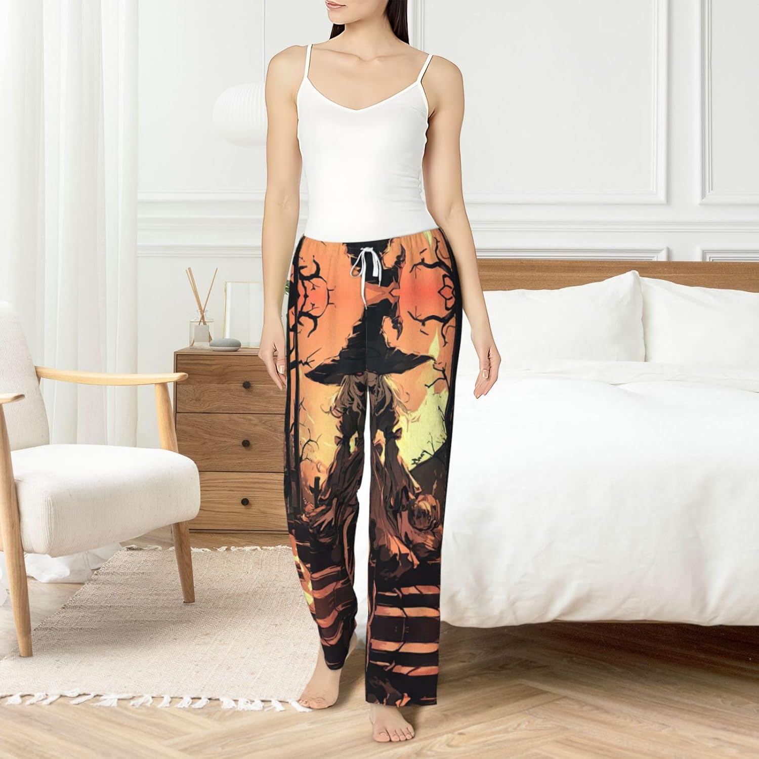 Halloween Horror Print Cozy Christmas Pajama Pants,Flannel Pajama Bottoms,Cater To Various Body Types