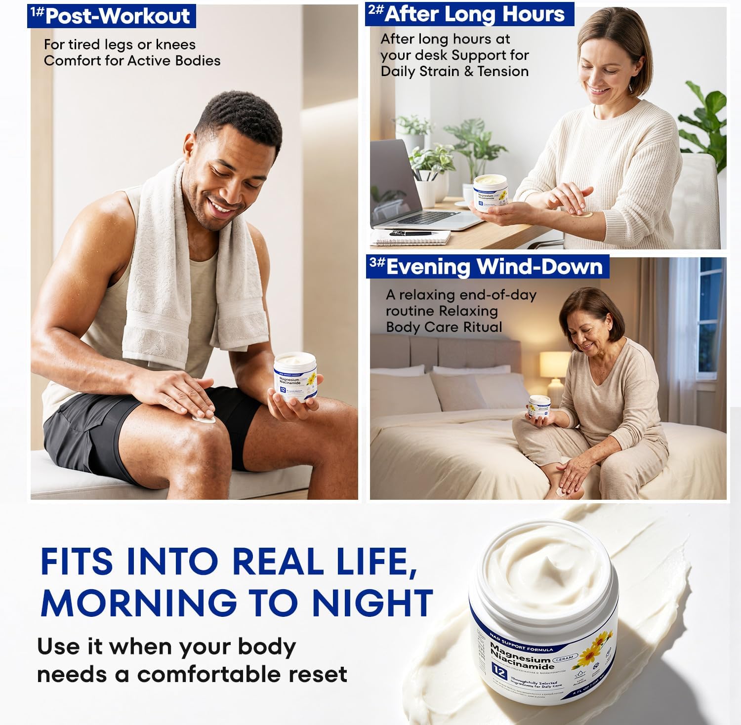 Magnesium Niacinamide Freeze Cream: Magnesium Chloride Cream with 12 Ingredients for Joints, Knees, Feet & Back, Fast Cooling, Non-Greasy 4 fl oz thumbnail