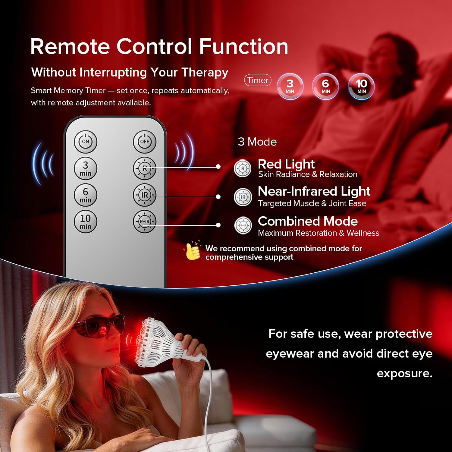 SANSI Red Light Therapy Bulb, 660nm&850nm Near Infrared Handheld Device for Face Body & Scalp, 32W High Irradiance LED Lamp for Skin Care & Pain Relief, Portable with E26 Socket & 5.9Ft Cord