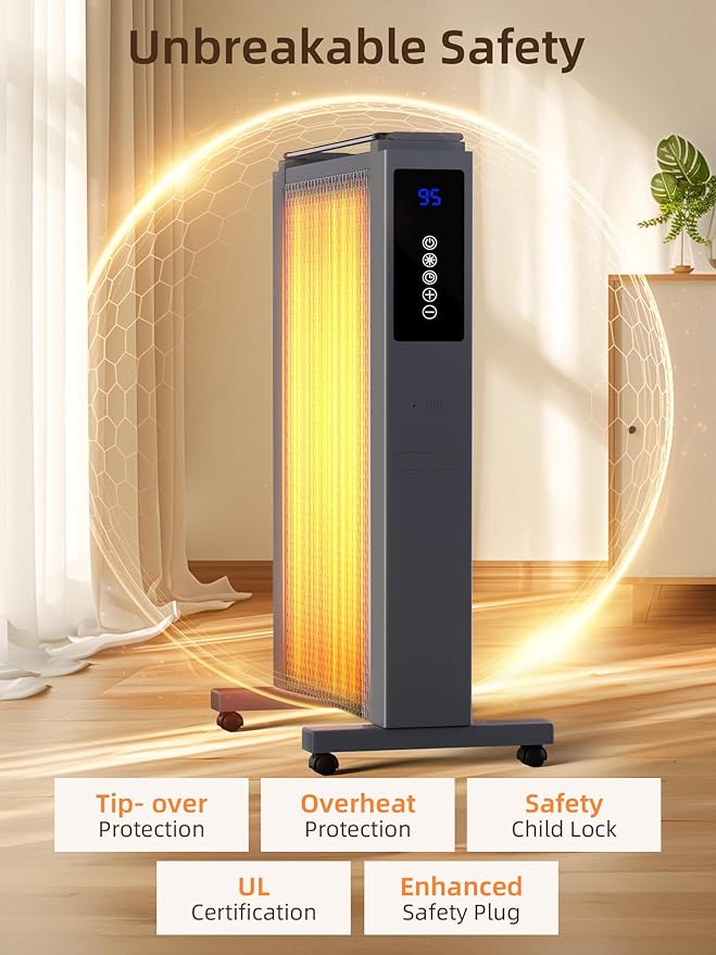 Calefactor Eléctrico Convección 1500W con Termostato y Control Remoto miniatura 4