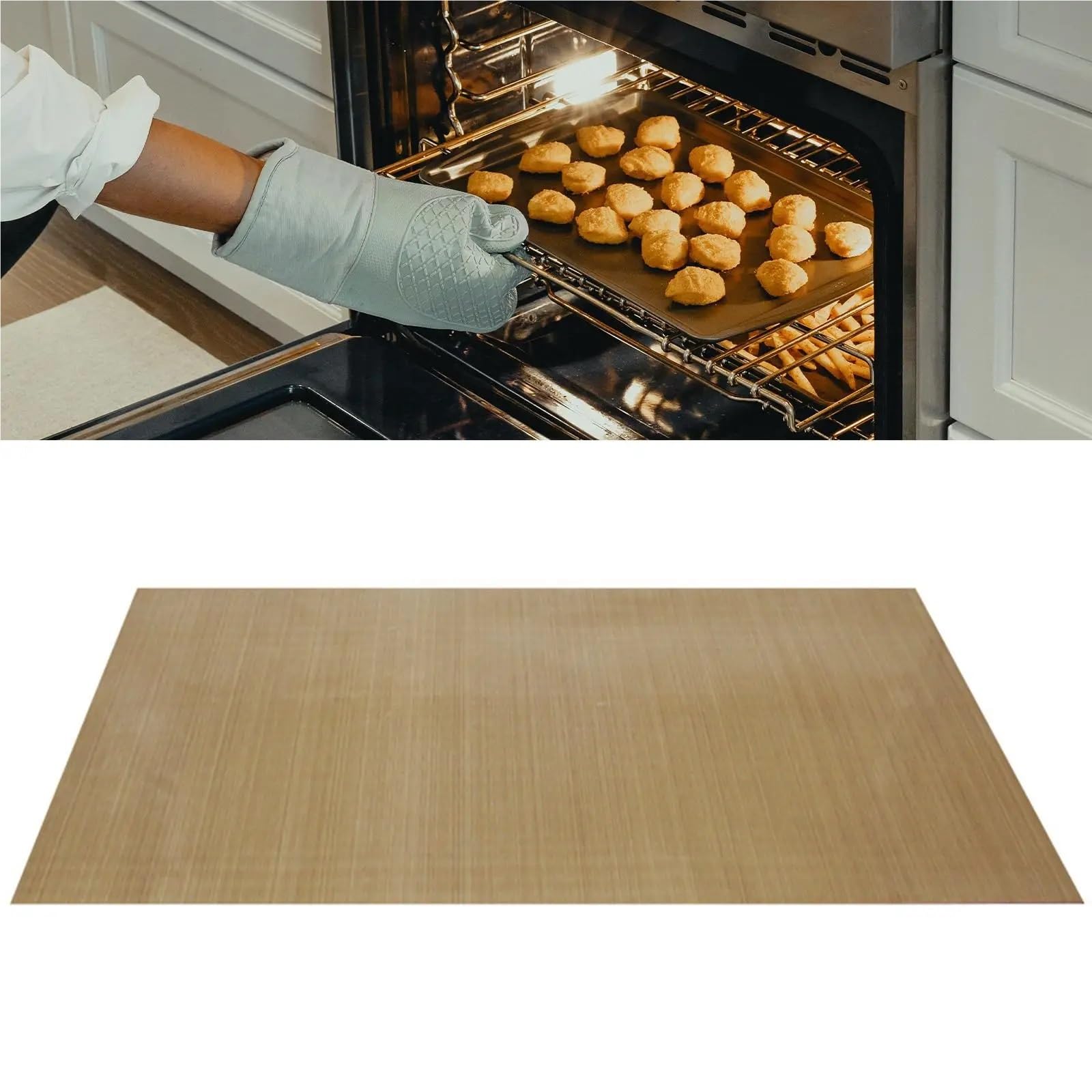 Ofenmatte 4 Stück Backmatte, waschbar, Backblech-Einlage, Backzubehör, rutschfest, hitzebeständig, Grillmatte, Ofeneinlage, Luftfritteusen-Einlage