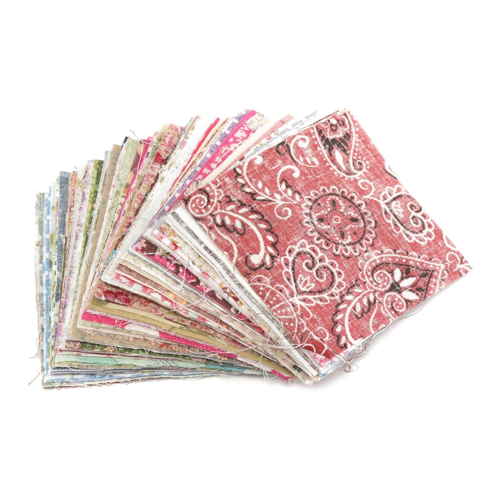 100 Piezas de Tela de Mosaico de Tela de algodón Floral de 10 pcs 10x10 cm for Bricolaje Costura Artesanal Telas