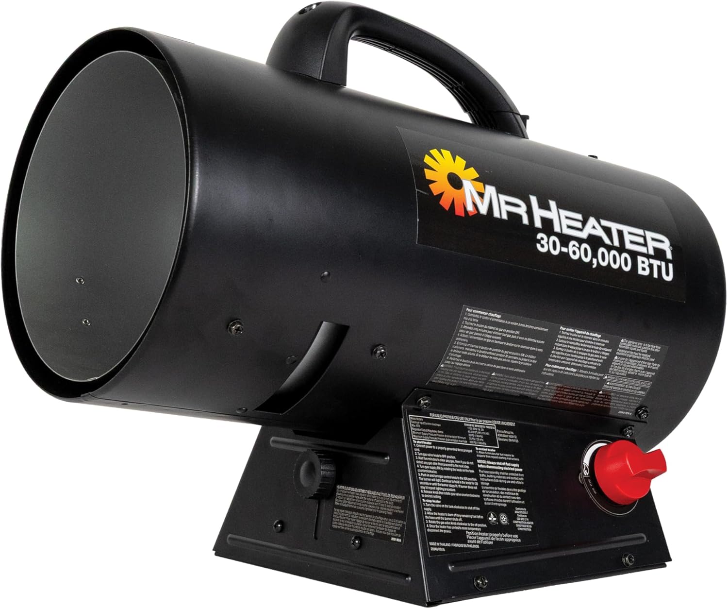 Mr. Heater MH60QFAV 60,000 BTU Portable Propane Forced Air Heater, 19.75 x 11.50 inches, black