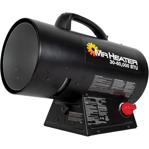 Mr. Heater MH60QFAV 60,000 BTU Portable Propane Forced Air Heater, 19.75 x 11.50 inches, black