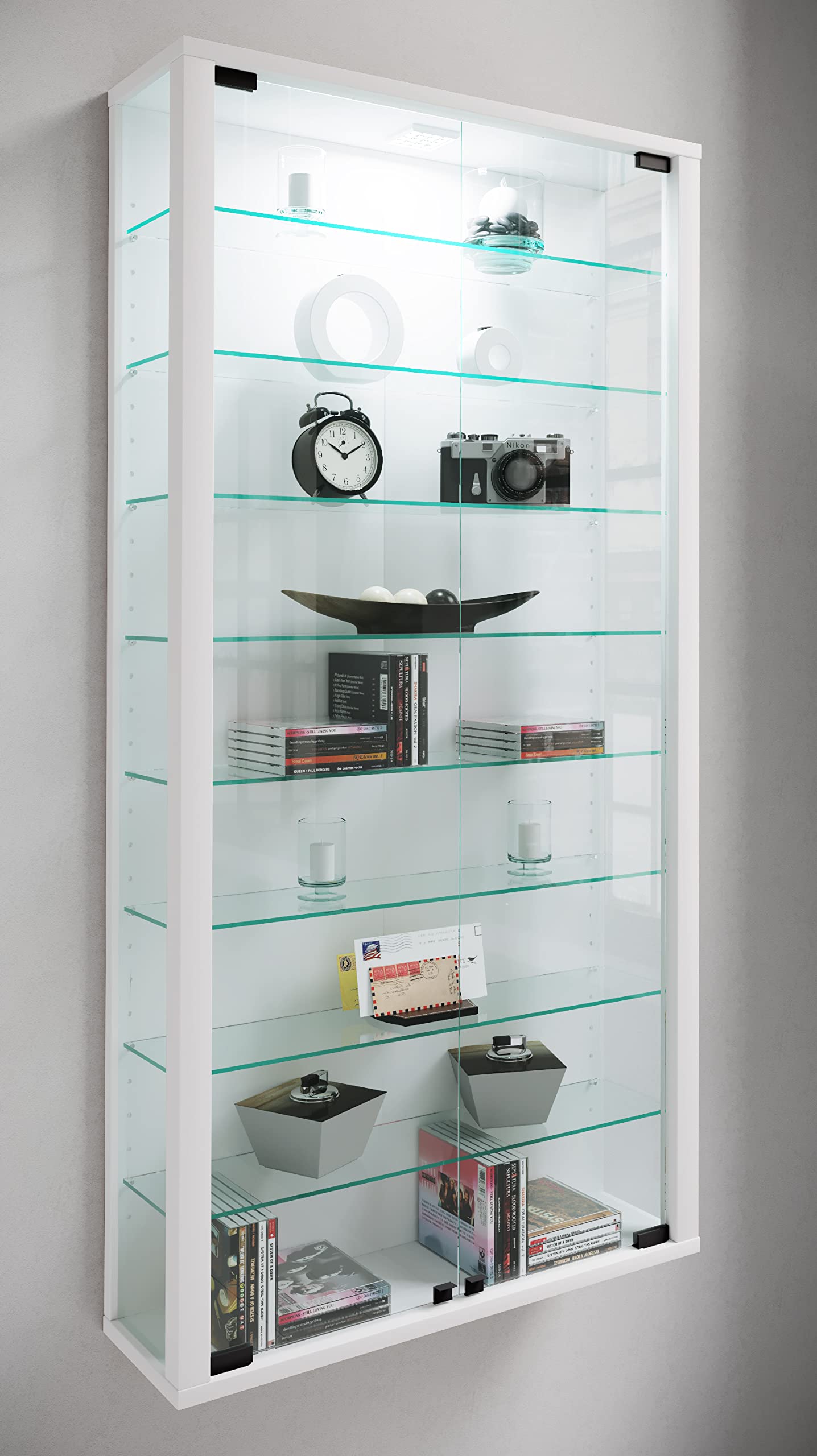 VCM "Vitrosa Maxi Armadietto da Parete, Senza Luce a LED, Colore: Bianco