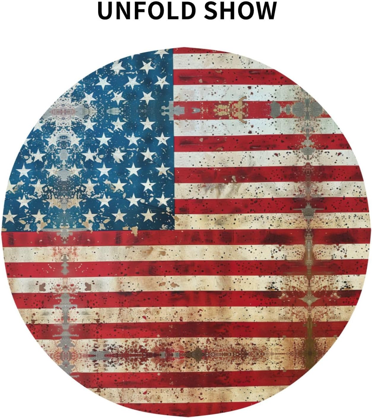 USA Flag Print Wrinkle Free Dining Table Cover for Birthday Party Farmhouse Tablecloths Up to 60 x 60 Inches