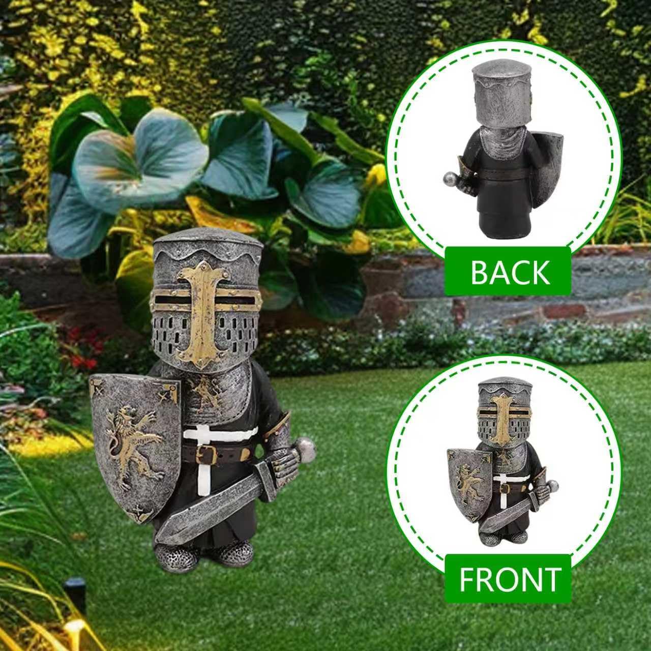 Chiyyak Nain De Jardin Statue De Jardin Gardienne Armure Chevalier Sculpture GNOME Figurines De Jardin Décoration Pour La Maison, La Cour, Pelouse, Jardin