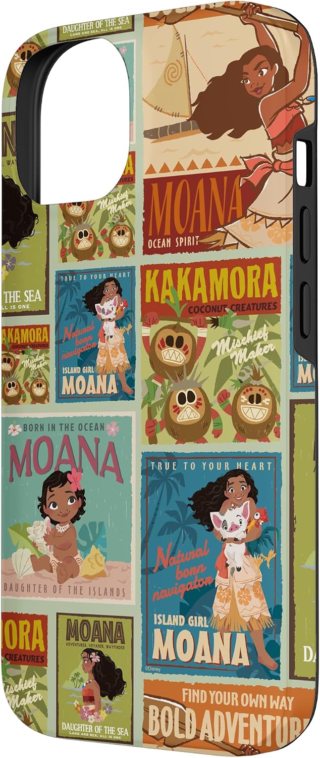 Disney Moana and Kakamora Retro Vintage Style Art Collage Case for iPhone 14