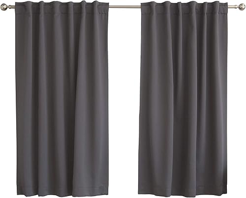Miniatura 25 de Best Home Fashion Paneles de cortinas opacas de alta calidad, aislamiento térmico sólido, para tratamiento de ventanas, para dormitorio, pestaña