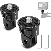 2-Pack Aluminum 1/4"-20 Tripod Adapter - Camera Mount Converter for GoPro Hero, Insta360 X3, SJCAM, Action Cameras - Universal Thread Adapter for Lights, Mics, Tripods & Accessories