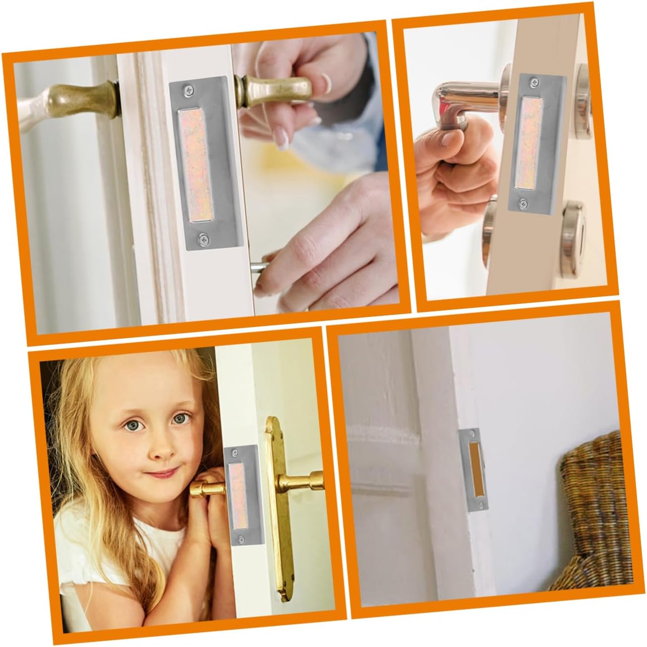 Angoily 4pcs Stainless Steel Door Strike Plates Easy Install Reinforcement Plates for Enhanced Security Conceals Compatible with Doors for Home Safety