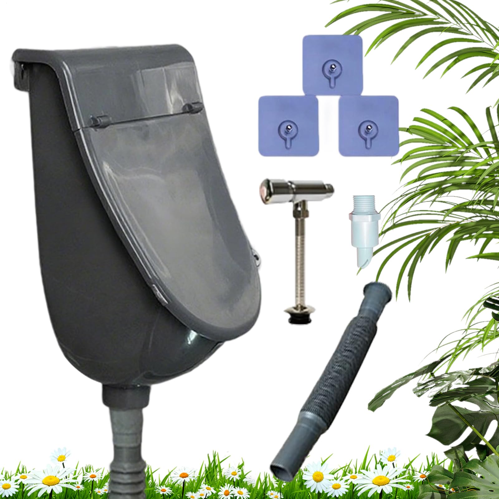Urinario de exterior Urinario Seco Con Cubierta Antiolor, Inodoro De Pared | Desviador de Desviador Para Hogar, Cobertizo, Patio, , Garaje, Obra, Parque Público, Camping
