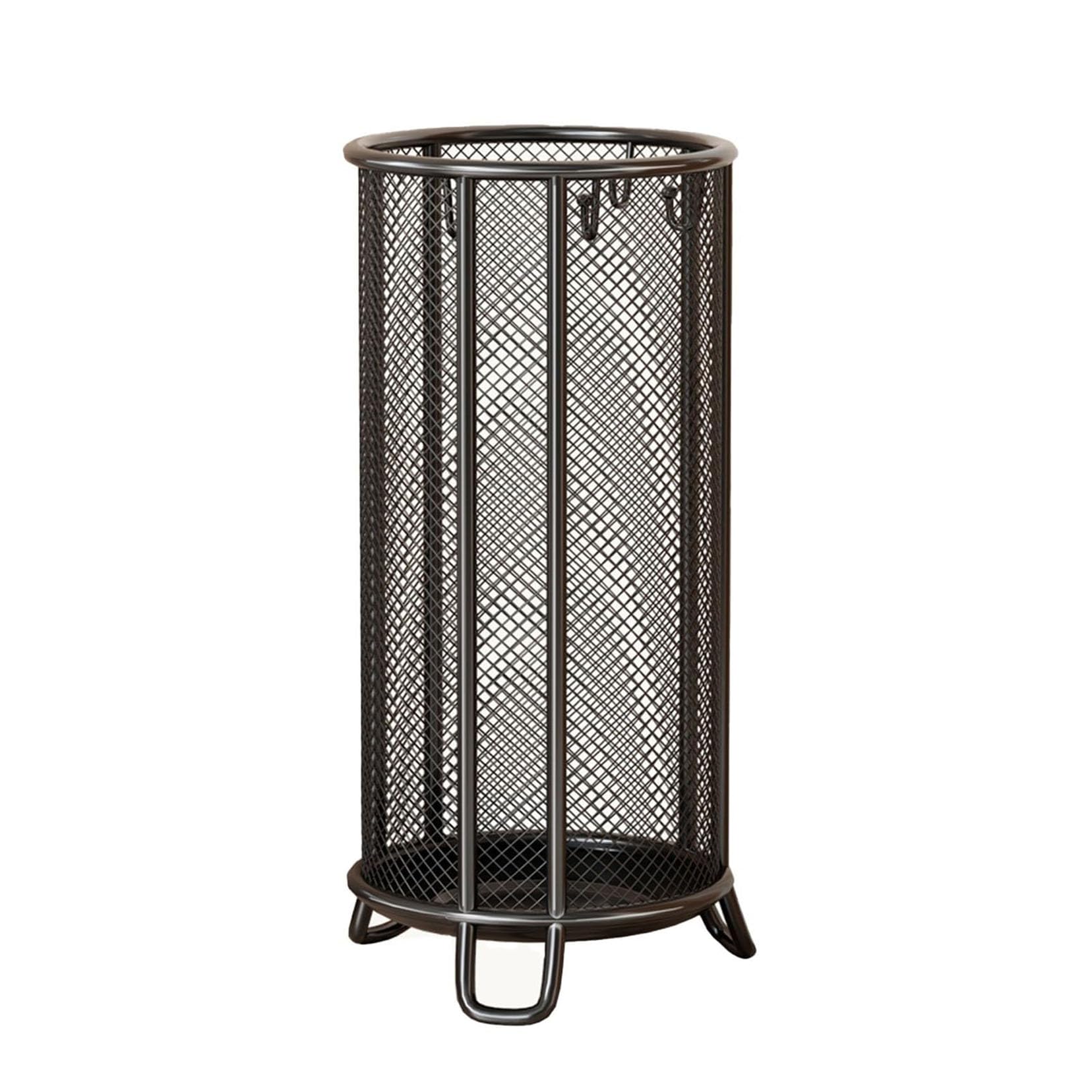 WEYIMVTO umbrella stand, Metal Umbrella Stand Rack with Drip Tray - Free Standing Round Holder for Long & Short Umbrellas(Black,55cm)