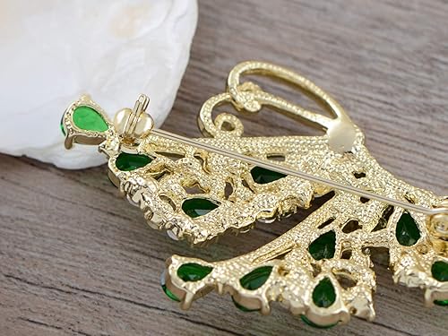 Miniatura 4 de Alilang Broche de insectos voladores de mariposa de cristal brillante para mujer